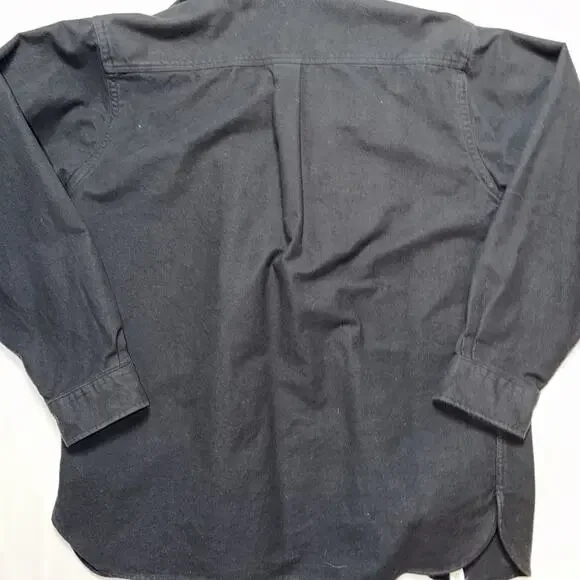 LL Bean Vintage Men’s MED Blue Chamois Flannel Shirt Long Sleeve Button-Up - Picture 7 of 8